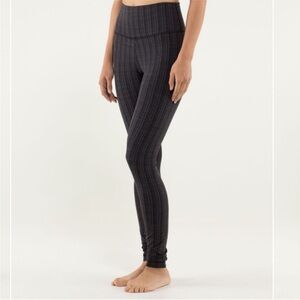 Lululemon Wunder Under Ziggy September Black Charcoal Leggings size 4